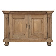 Antique Swedish 2-Door Buffet Natural Washed Oak Unrestored, Structurally Sound