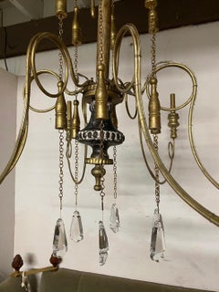 Antique Swedish 6-Arm Chandelier