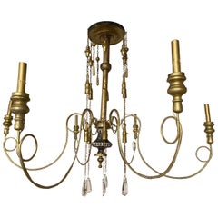 Antique Swedish 6-Arm Chandelier