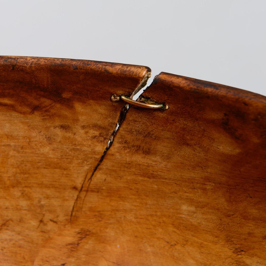 Antique Swedish Primitive Wooden Bowl – 19th Century, Partially Painted For Sale 4