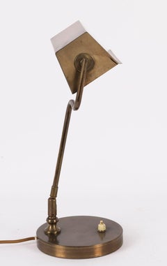 Antique Swedish Art Deco Articulated Brass Bankers Lamp Desk Lamp 20th Century
