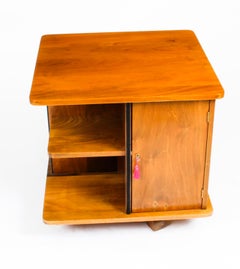 Antique Swedish Art Deco Birch Wood Revolving Bookcase 1920s