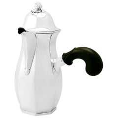 Antica caraffa da caffè in argento in stile Arts & Crafts svedese