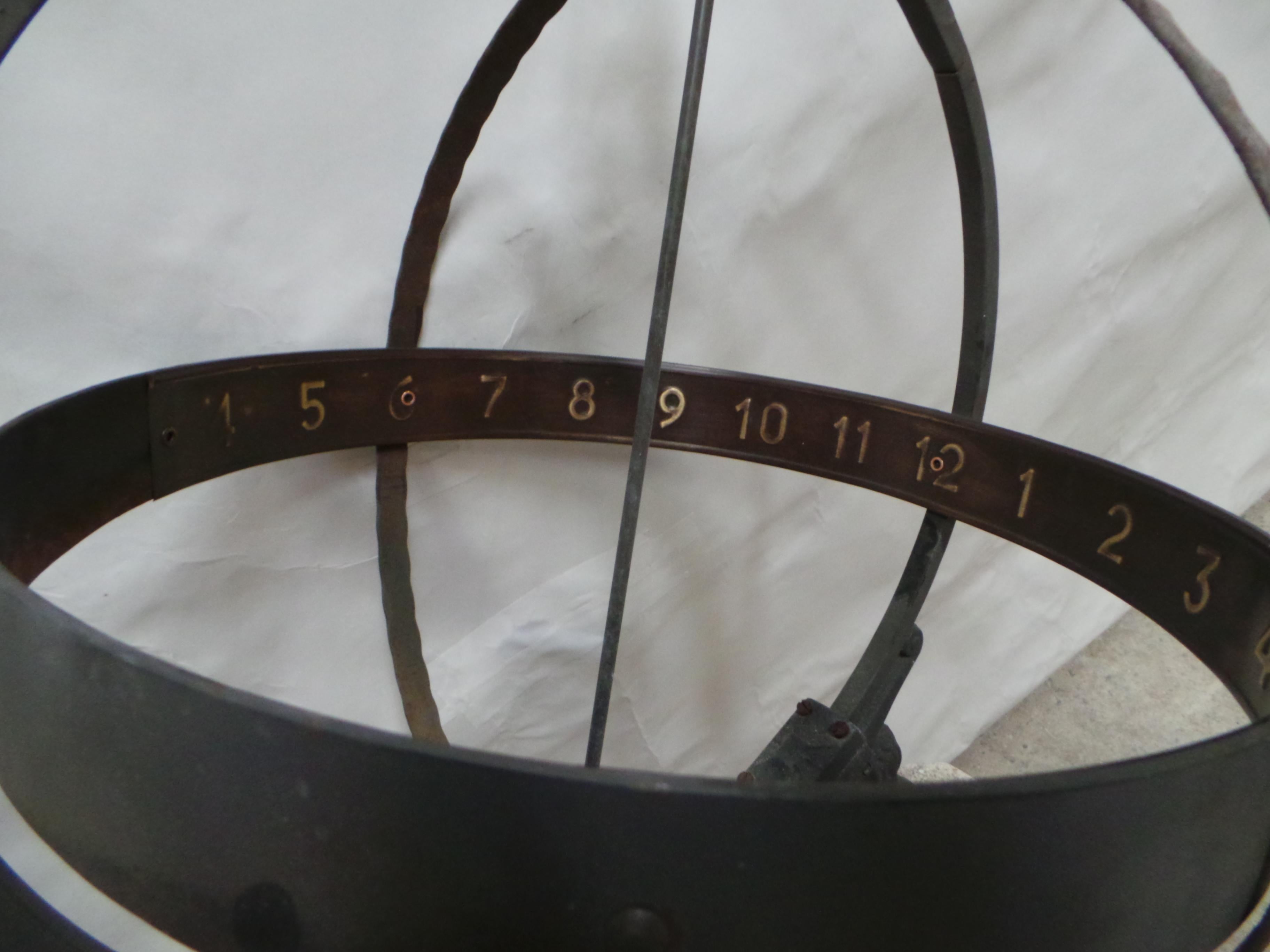 Primitive Antique Swedish Atlas Sundial  For Sale