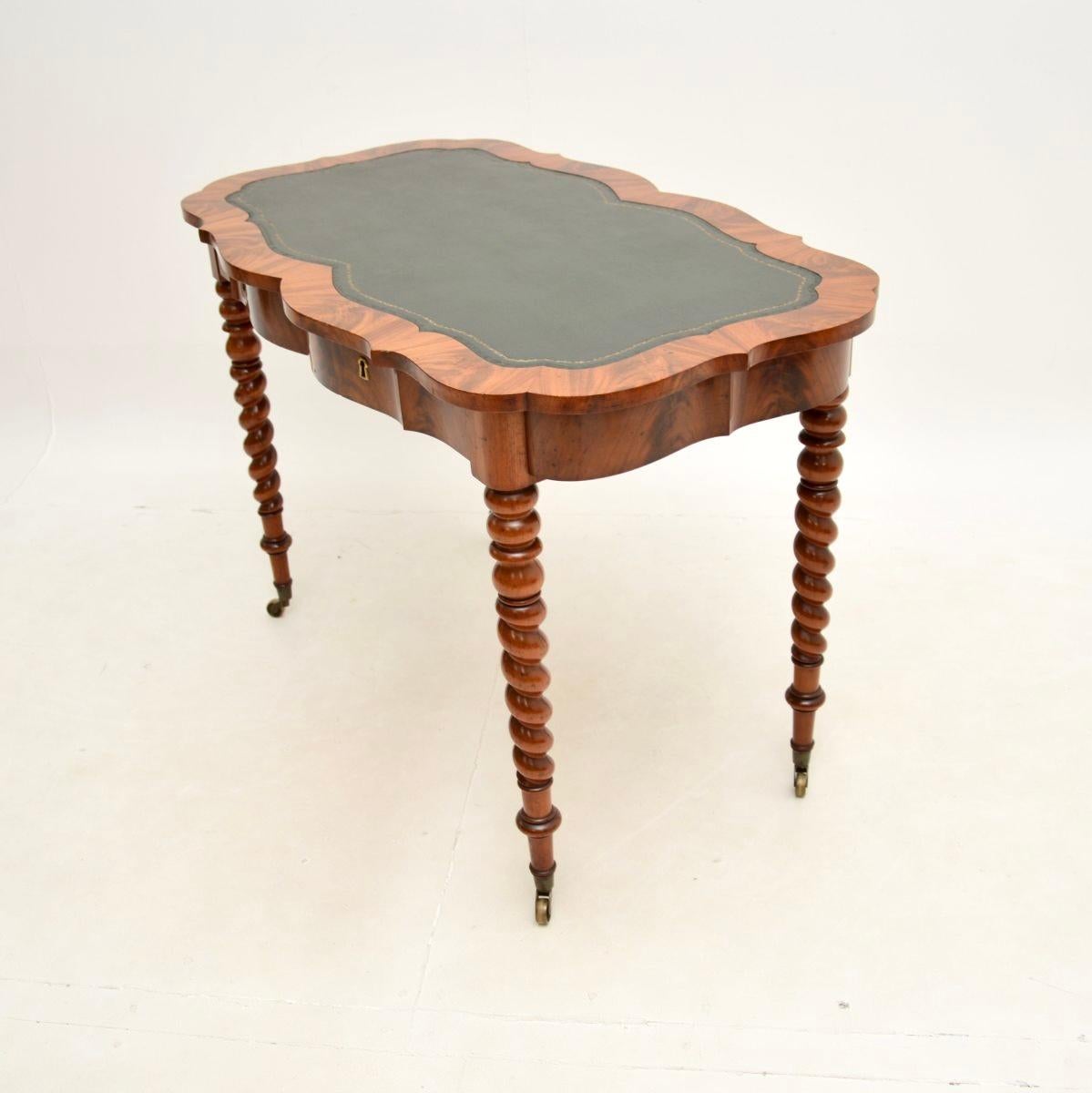 Late 19th Century Antique Swedish Barley Twist Leg Desk / Writing Table