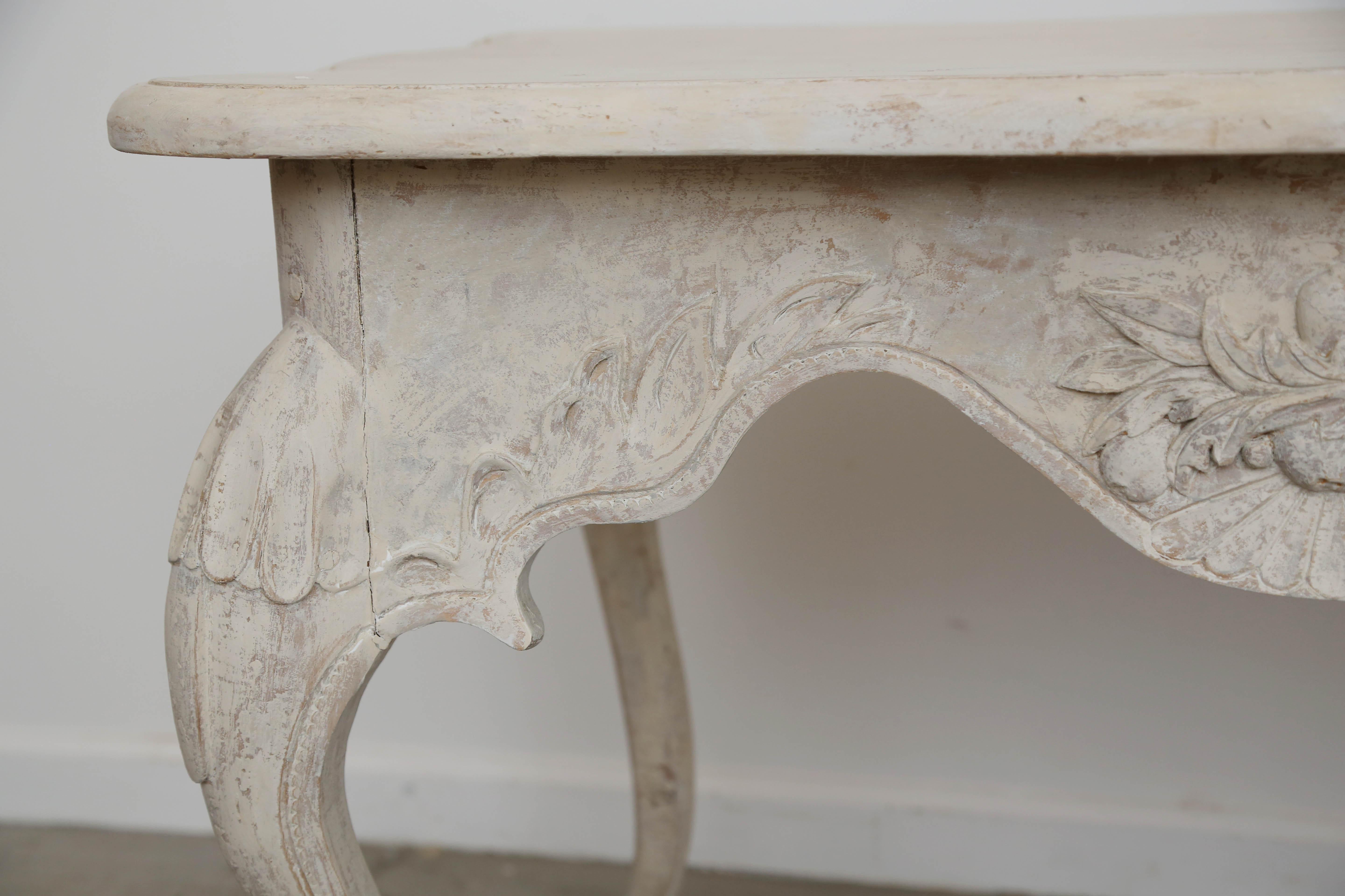 Antique Swedish Baroque Style Painted and Carved Table, Mid-19th Century 2