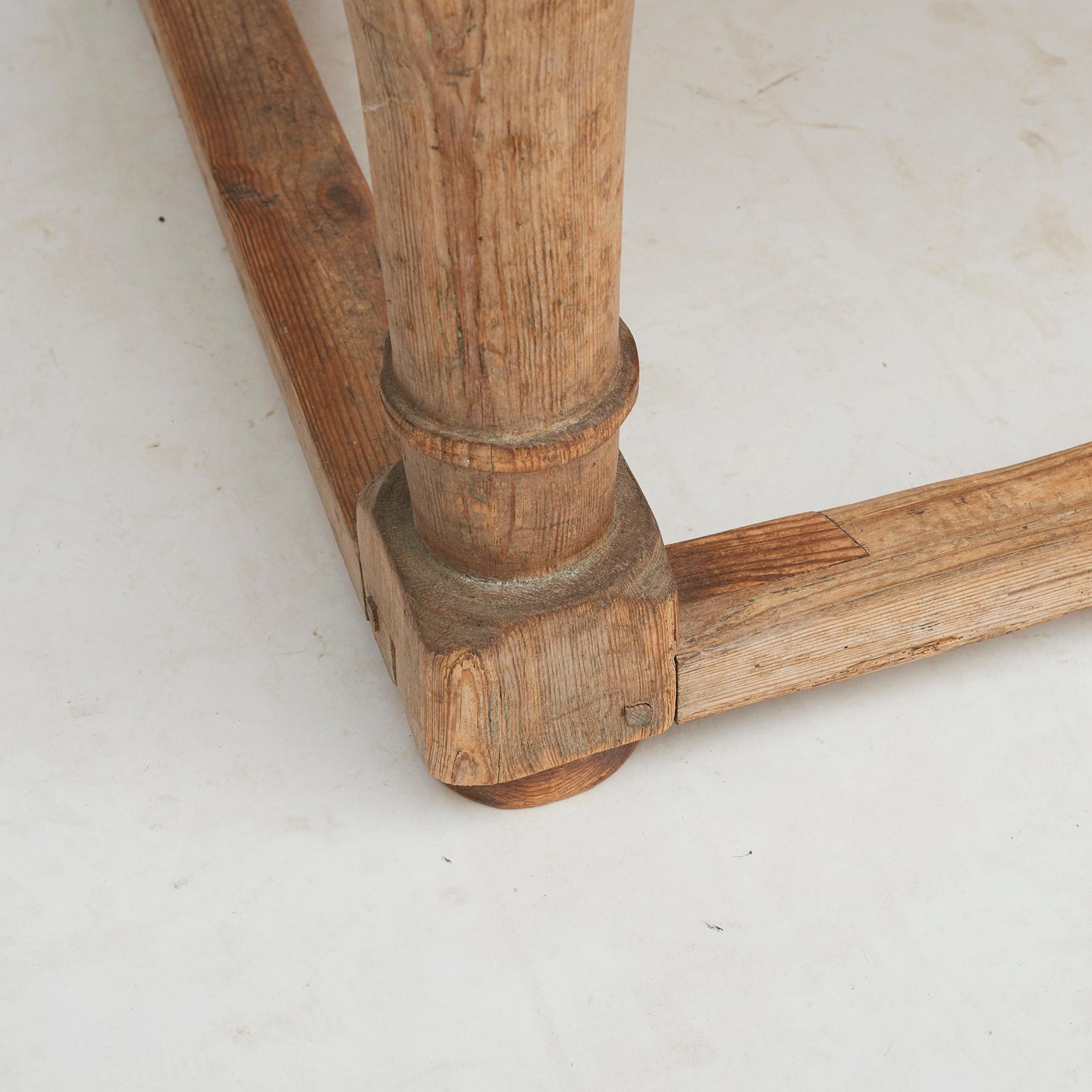 Ancienne table baroque suédoise avec plateau en pierre calcaire du Jämtland noir en vente 2