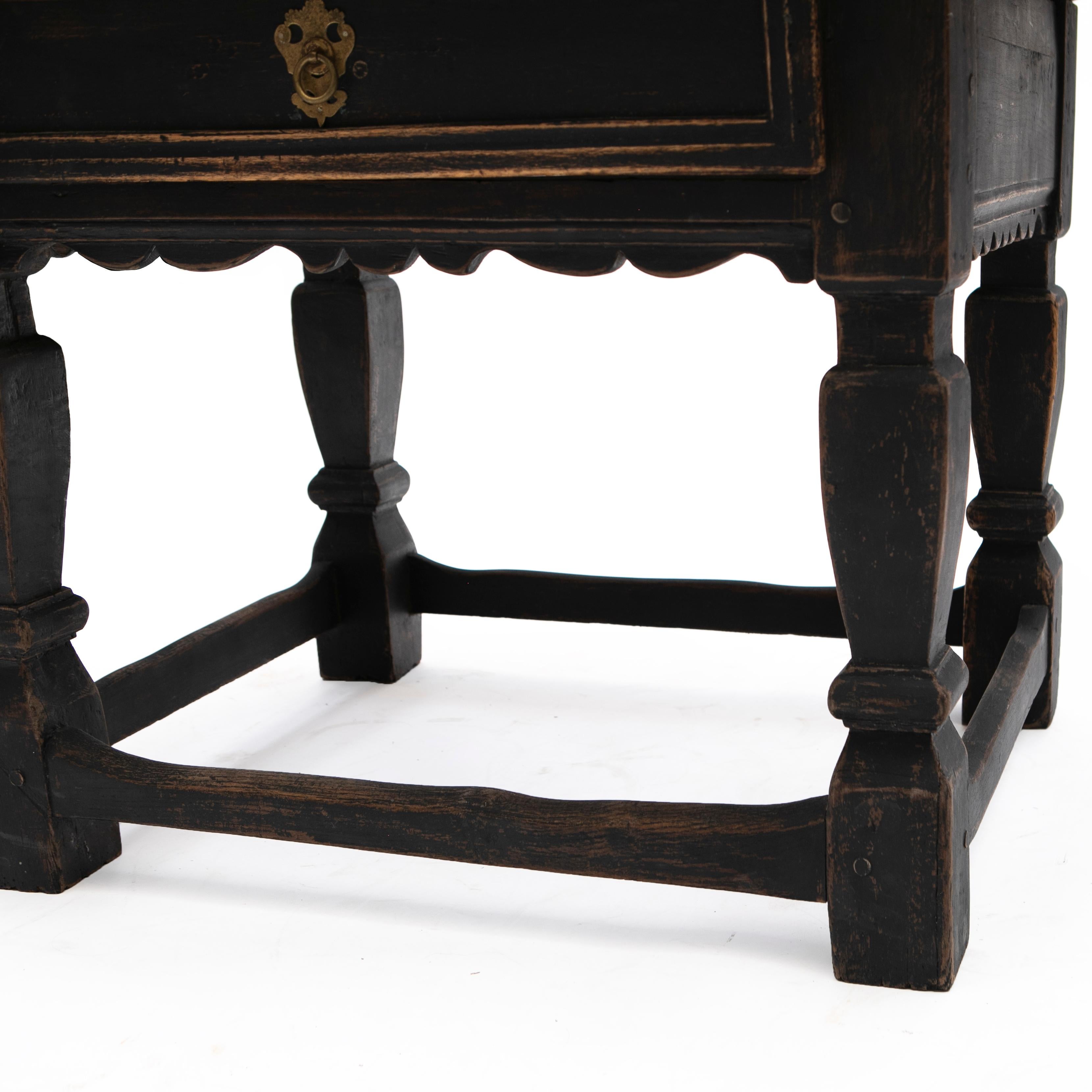 Table baroque suédoise avec plateau en calcaire en vente 1