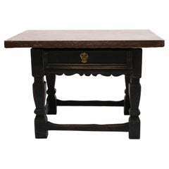 Antique Swedish Baroque Table with Limestone Top