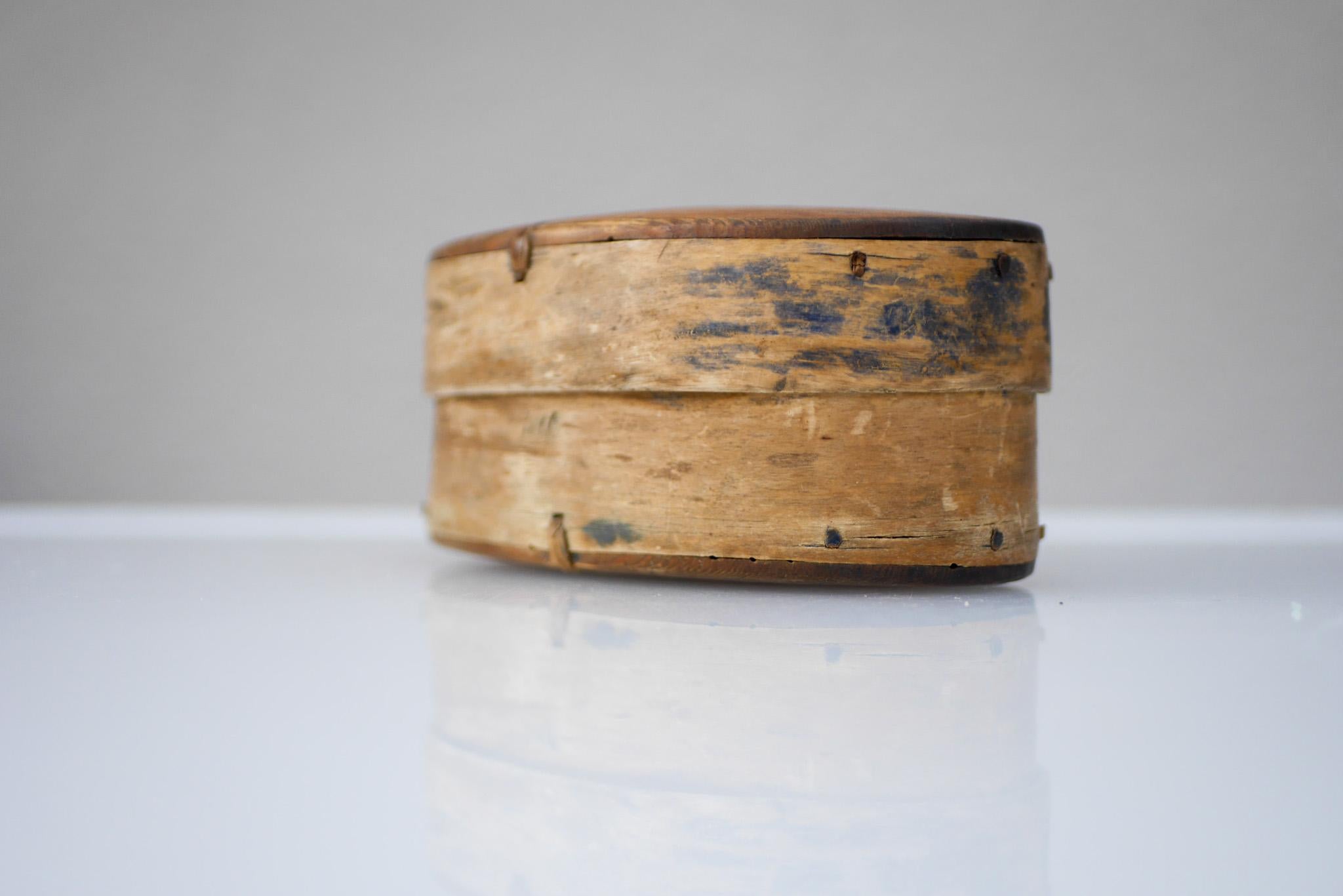 Antique Swedish Bent Wooden Tine Box, or 