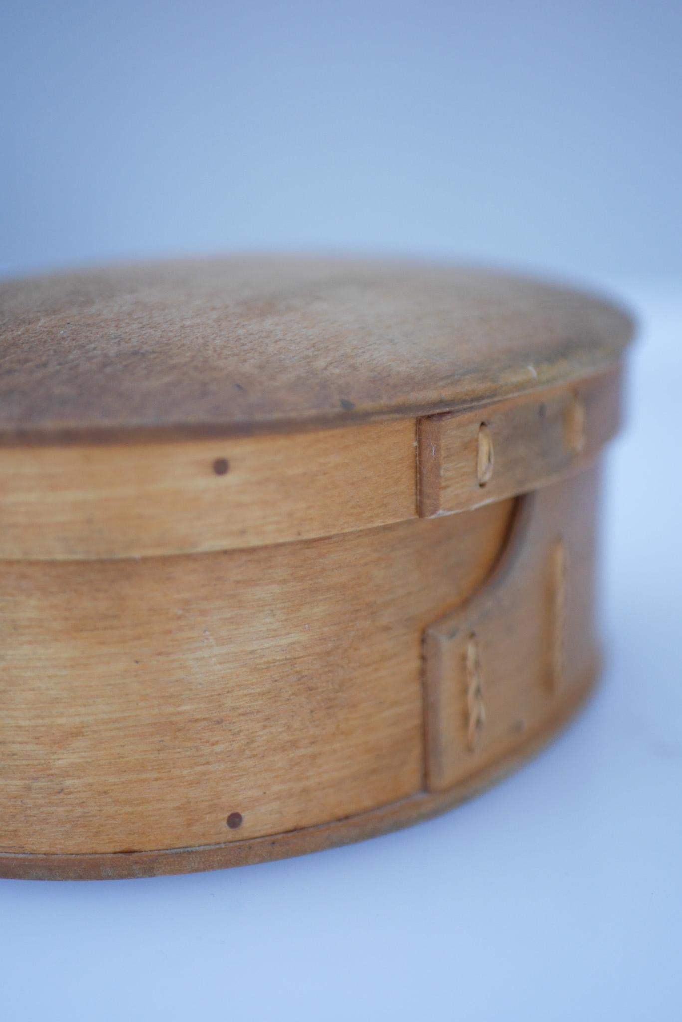 20th Century Antique Swedish Bent Wooden Tine Box, or 