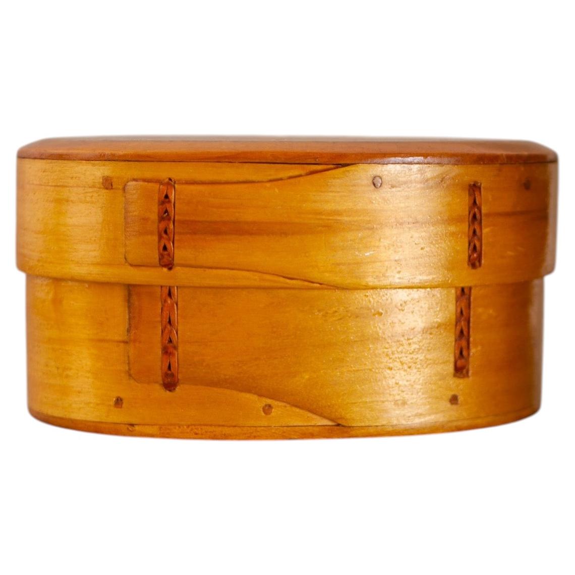 Antique Swedish Bent Wooden Tine Box, or "Svepask" genuine Scandinavian folkart.