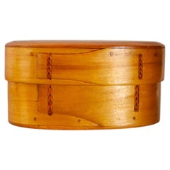 Antique Swedish Bent Wooden Tine Box, or "Svepask" genuine Scandinavian folkart.
