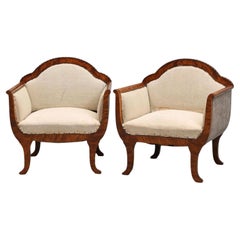 Antike schwedische Biedermeier-Sessel, Golden Birch, CIRCA 1850–1880