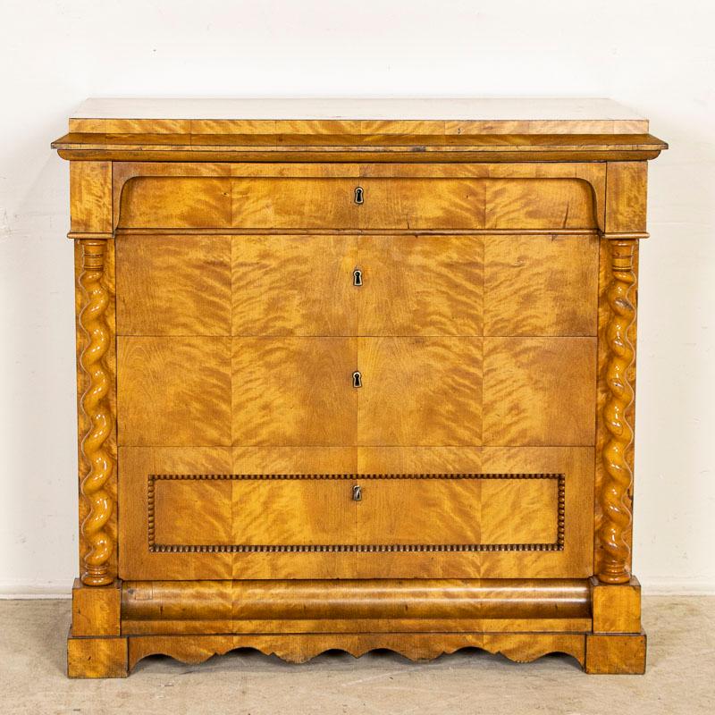 Wood Antique Swedish Biedermeier Chest of Drawers from Sweden