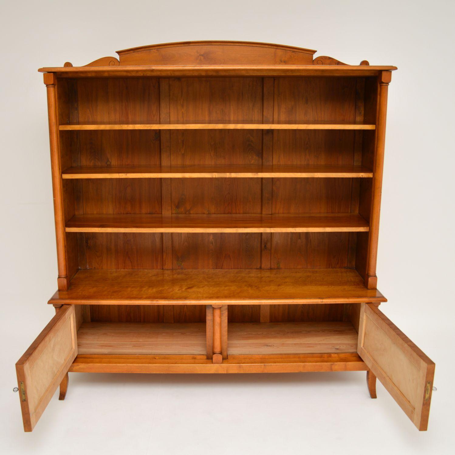 Antique Swedish Biedermeier Satin Birch Bookcase 4