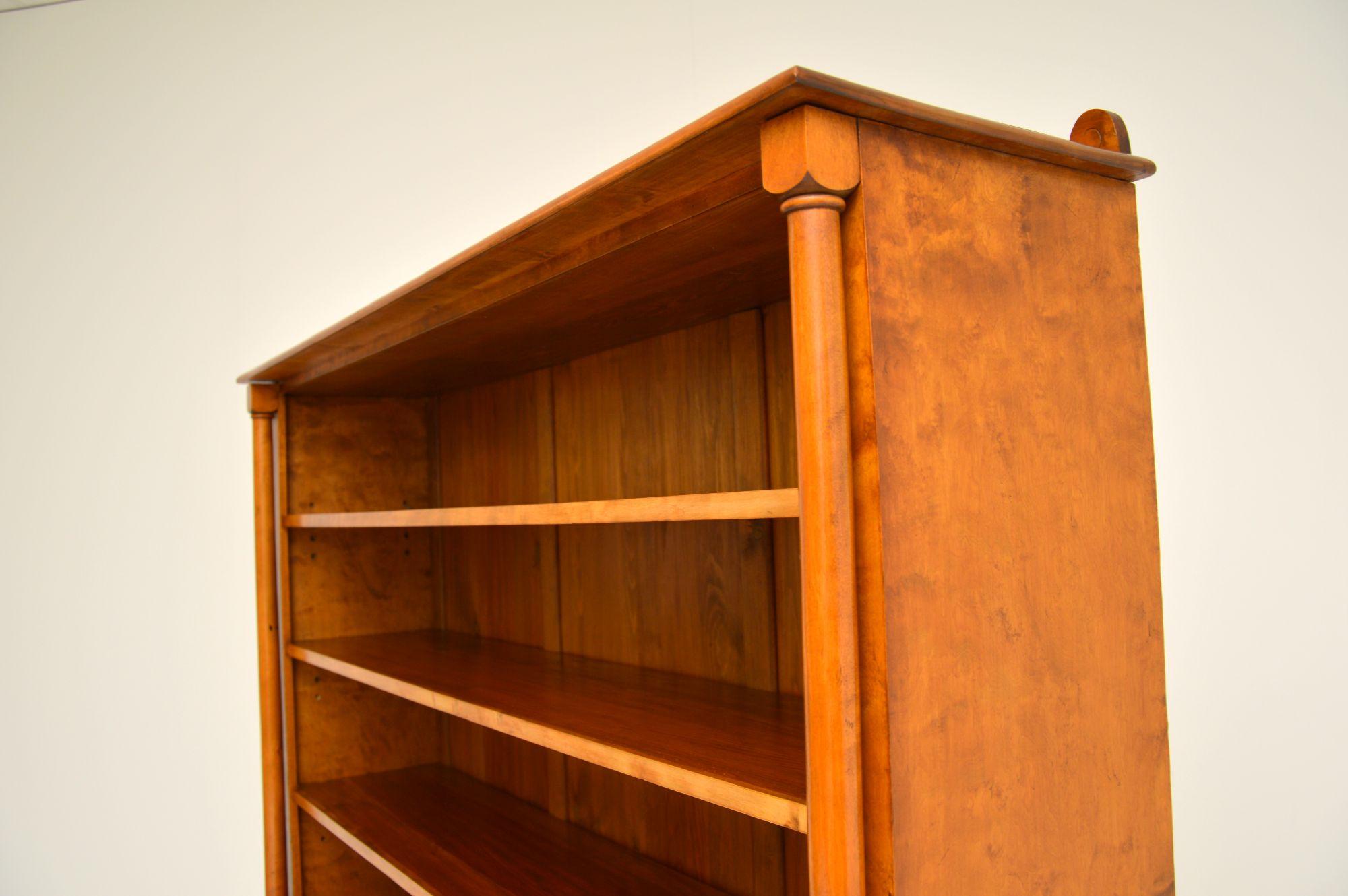 Antique Swedish Biedermeier Satin Birch Bookcase 5