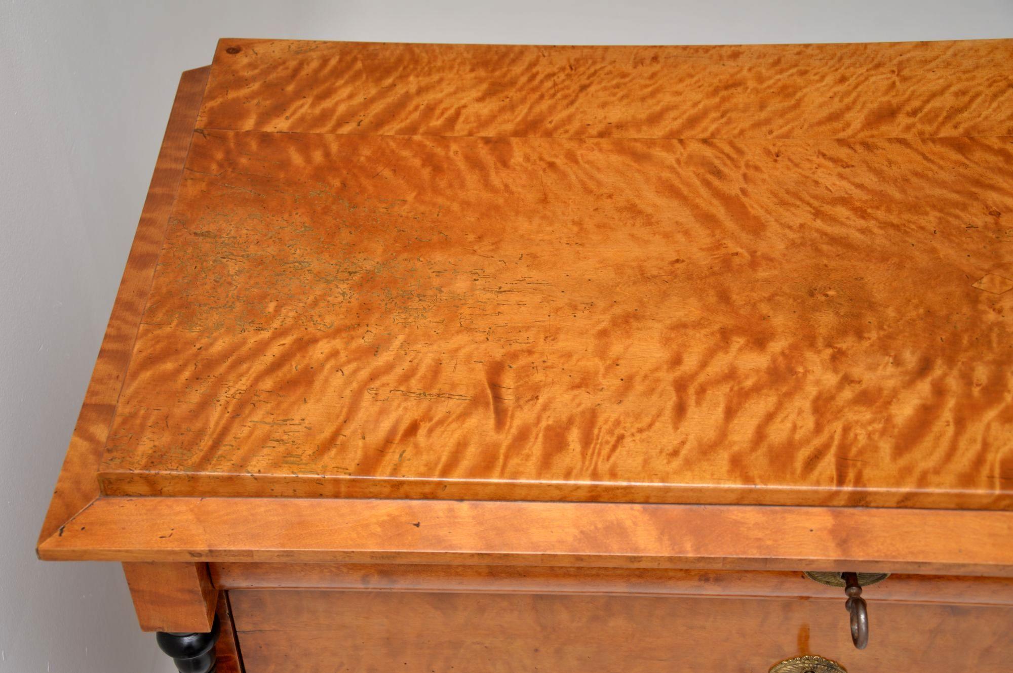 Antique Swedish Biedermeier Satin Birch Chest of Drawers 6