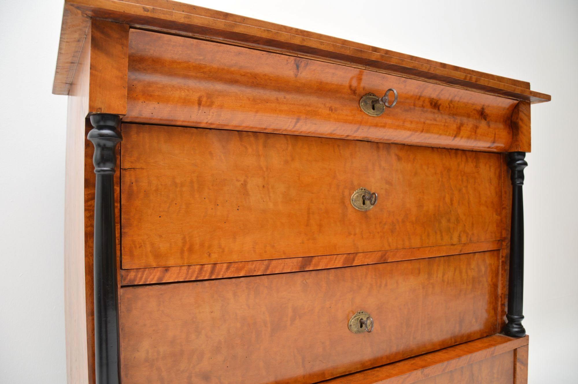 Antique Swedish Biedermeier Satin Birch Chest of Drawers 2