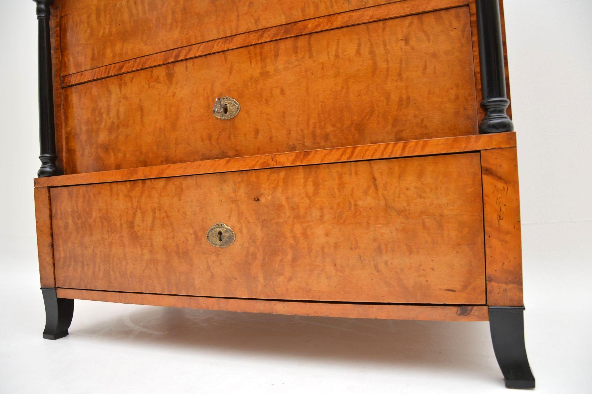 Antique Swedish Biedermeier Satin Birch Chest of Drawers 3