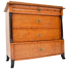 Antique Swedish Biedermeier Satin Birch Chest of Drawers