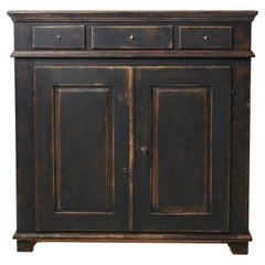 Antikes schwedisches schwarzes Landhaus-Sideboard