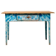 Antique Swedish Blue and White Genuine Country Gustavian Style Side Table