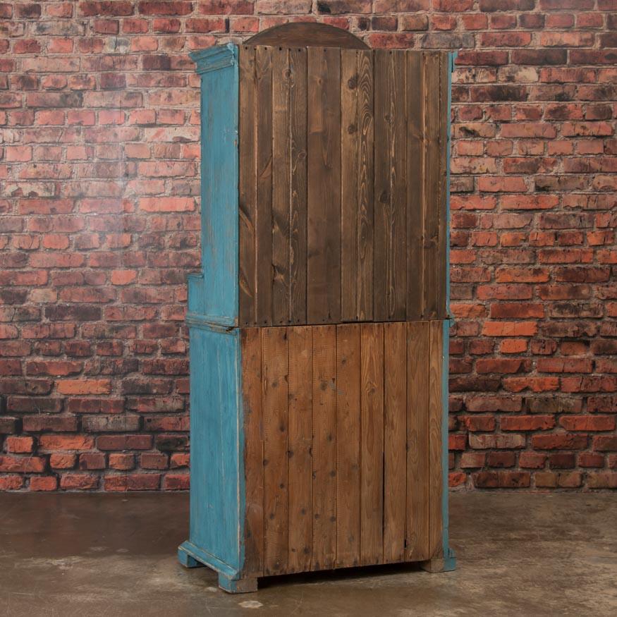 19th Century Antique Swedish Blue Cabinet/Cupboard with Original Paint