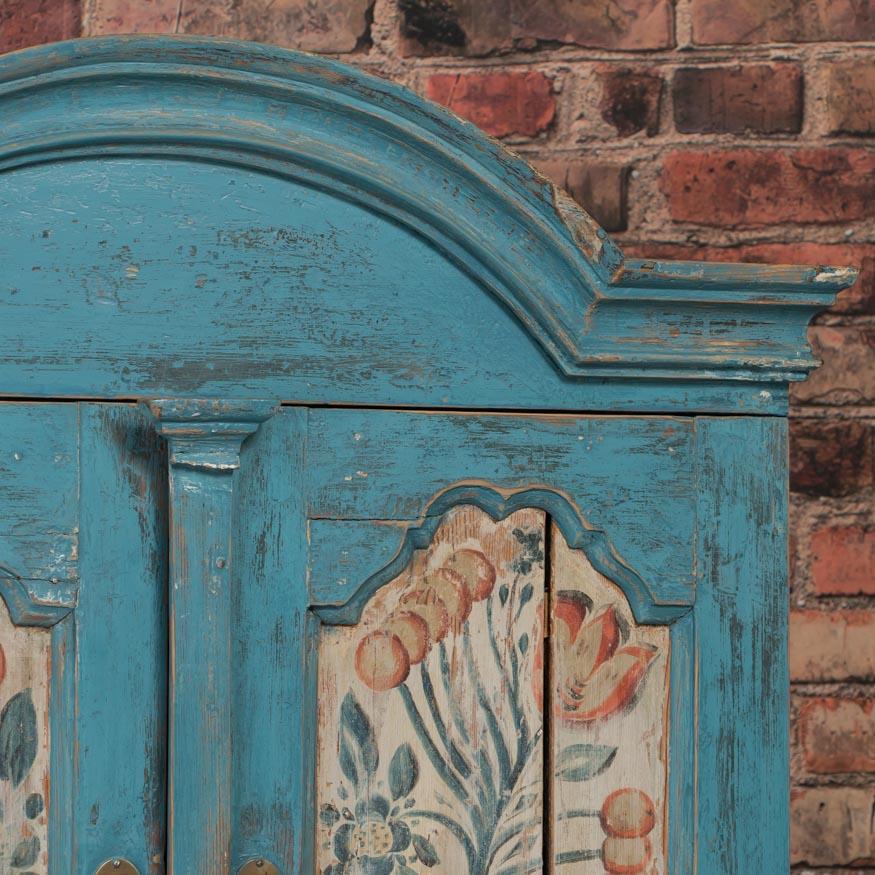 Antique Swedish Blue Cabinet/Cupboard with Original Paint 2