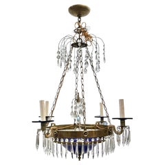 Antique Swedish Blue Chandelier