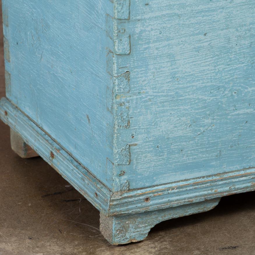 Antique Swedish Blue Painted Trunk 1