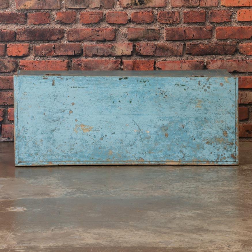 Antique Swedish Blue Painted Trunk 2