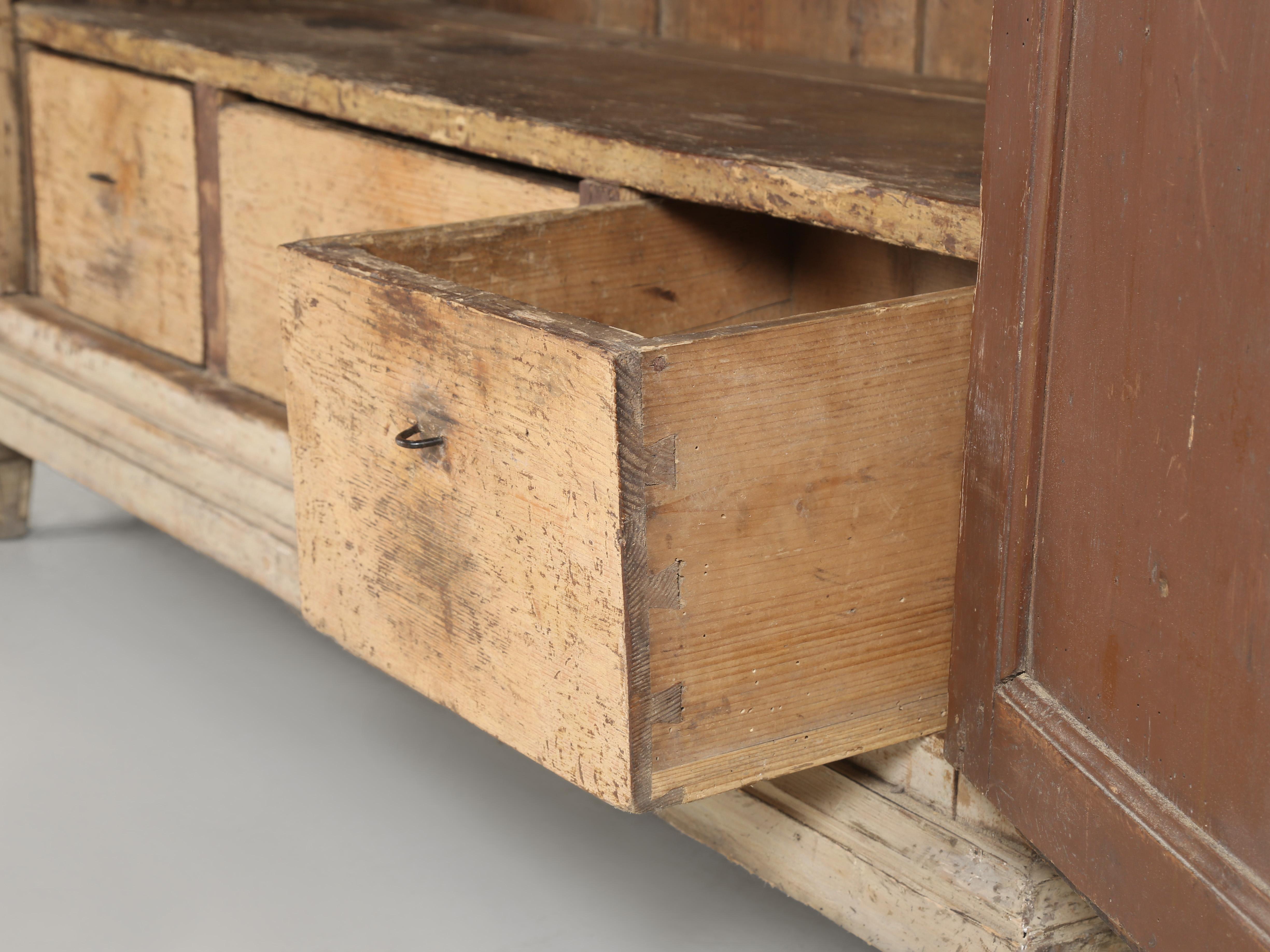 Antique Swedish Buffet late 1800's Original White Paint with (3) Drawers For Sale 7