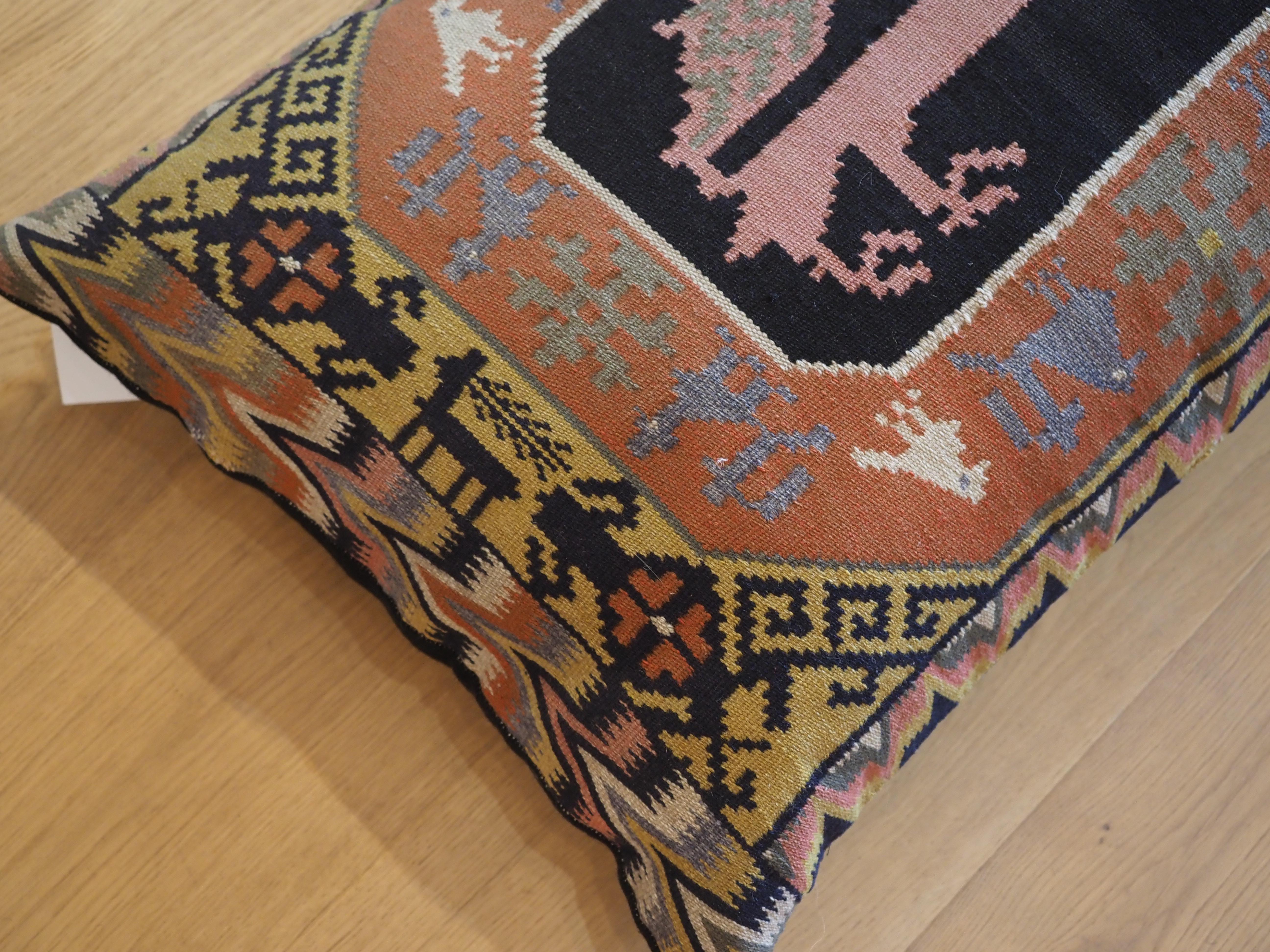 Mid-19th Century Antique Swedish carriage cushion, filled and ready for use.  Mid 19th century. For Sale