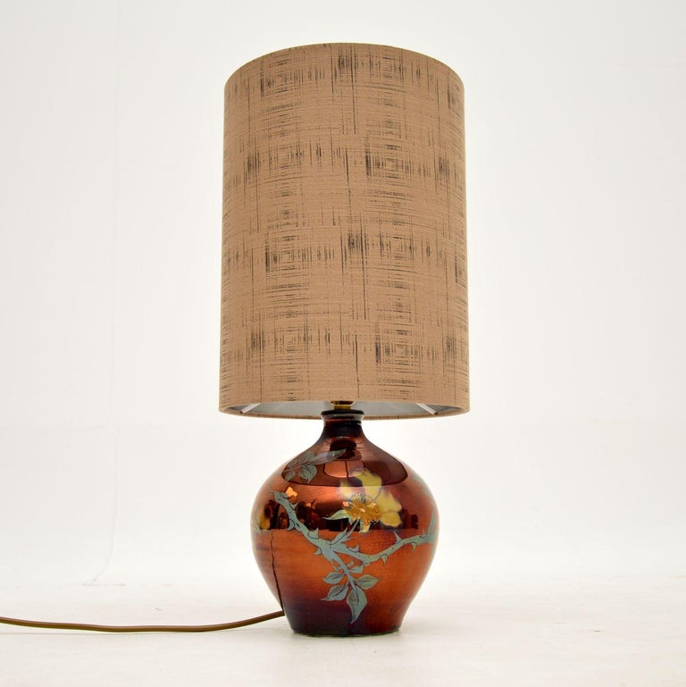 Antique Swedish Ceramic Table Lamp For Sale at 1stDibs