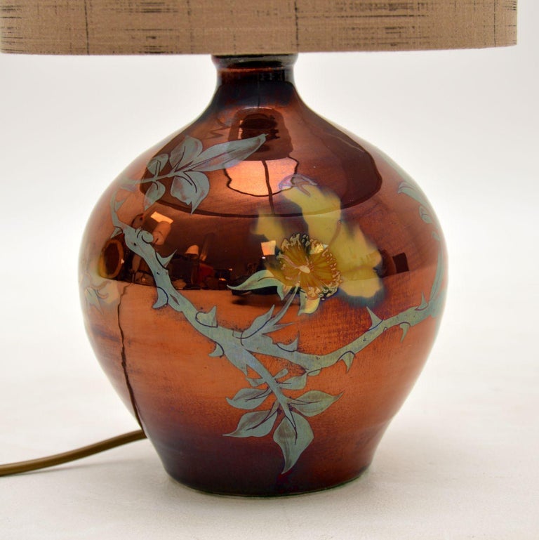 Antique Swedish Ceramic Table Lamp For Sale at 1stDibs