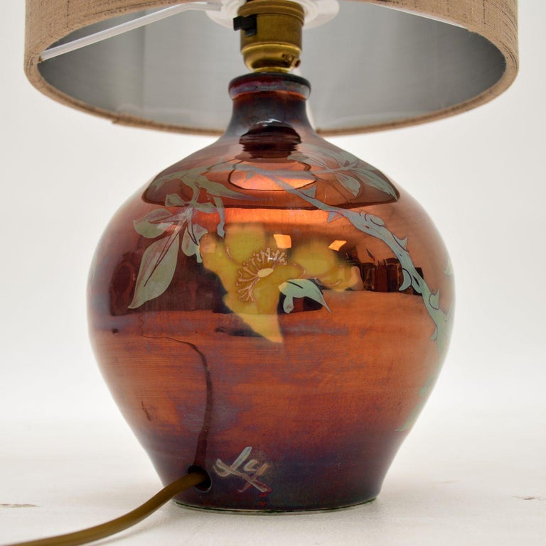 Antique Swedish Ceramic Table Lamp For Sale at 1stDibs