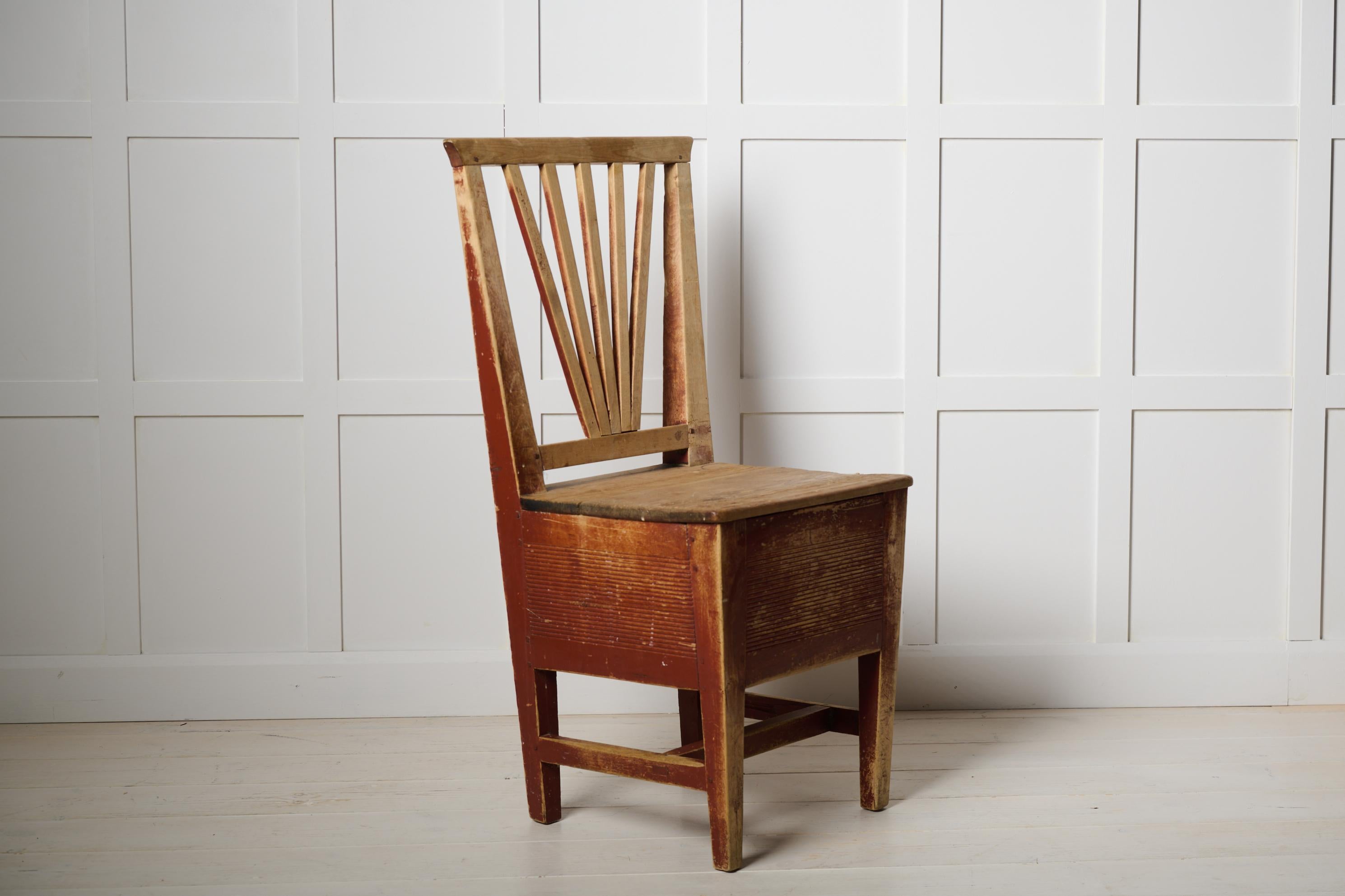 Antique Swedish Charming Folk Art Chair, Original Condition with Genuine Patina For Sale 1