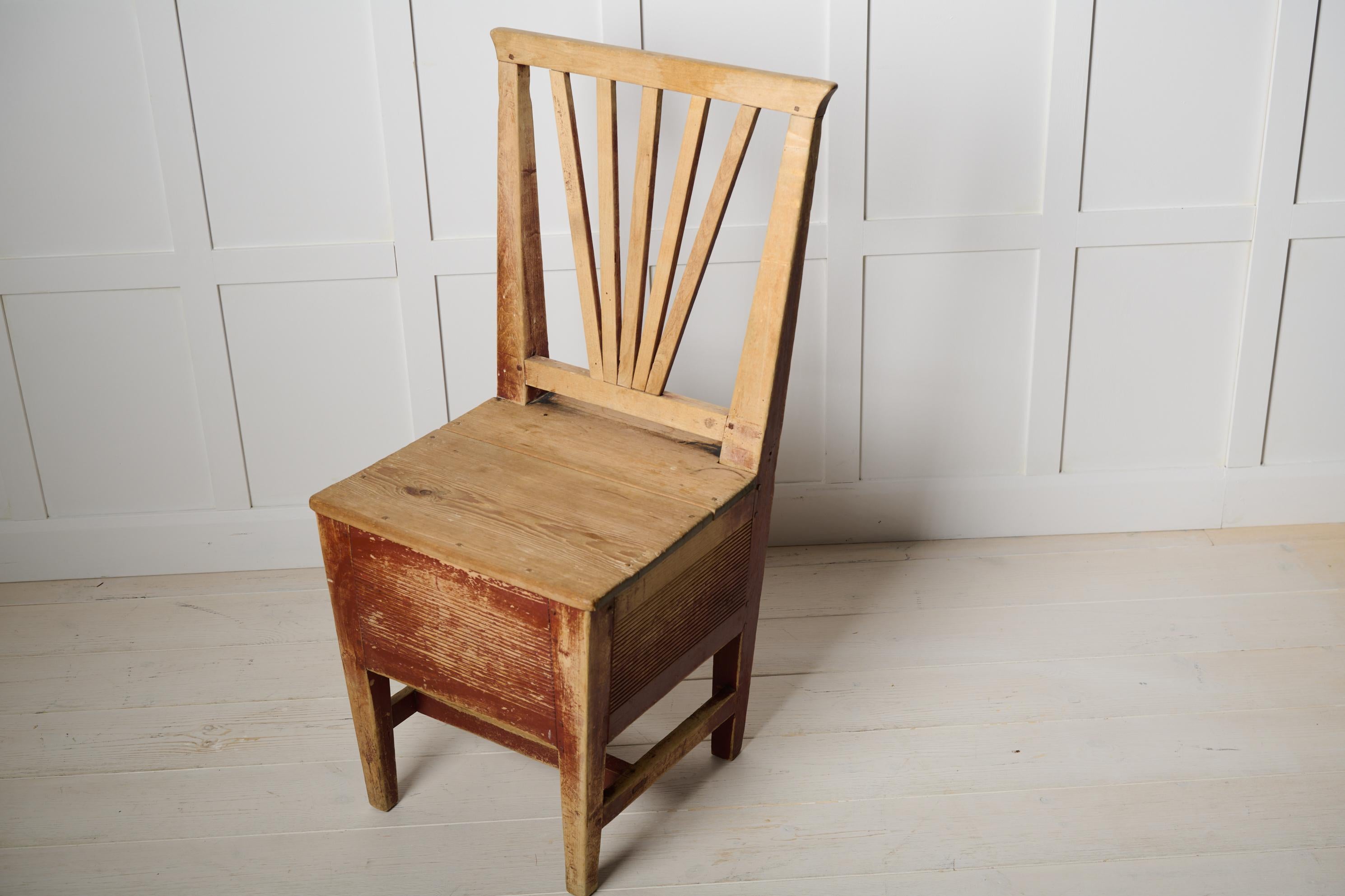 Antique Swedish Charming Folk Art Chair, Original Condition with Genuine Patina For Sale 2