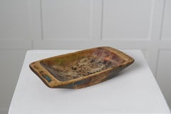 Antique Swedish Charming Small Folk Art Trough with Original Paint and Patina