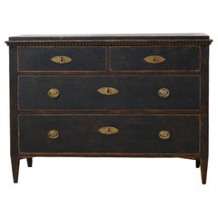Antique Swedish Chest of Drawers in Gustavian Style Made by Hand in Pine