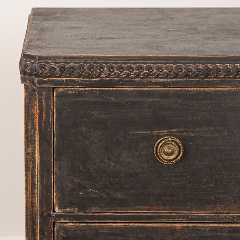 Antique Swedish Chest of Drawers Painted Black 1