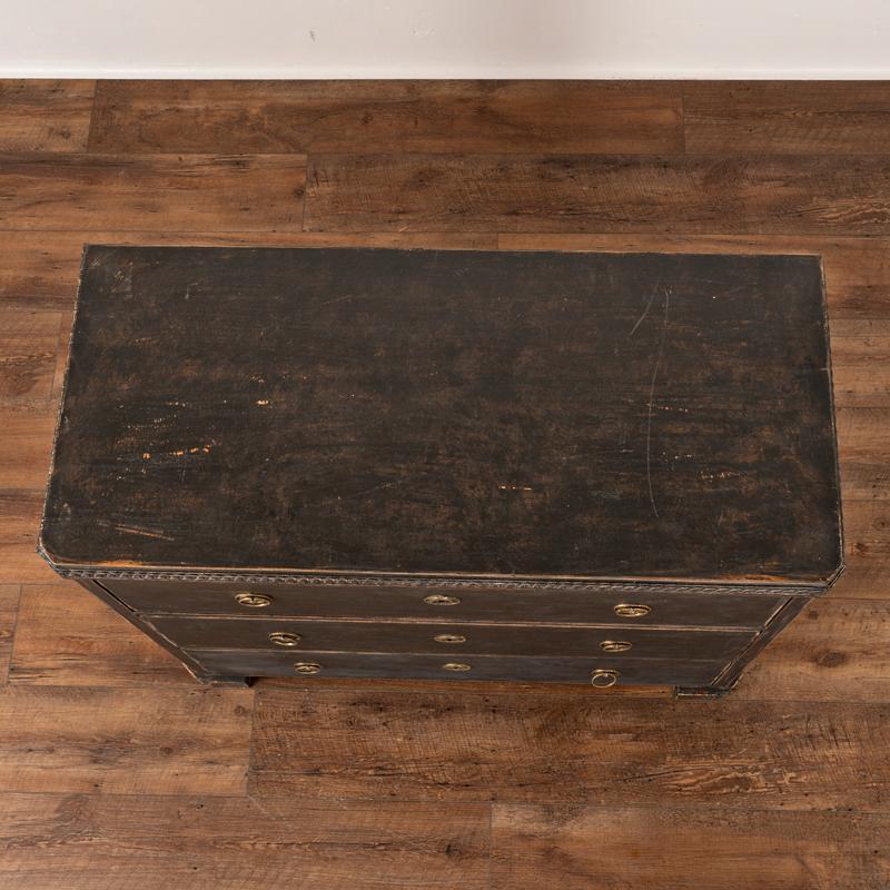 Antique Swedish Chest of Drawers Painted Black 3