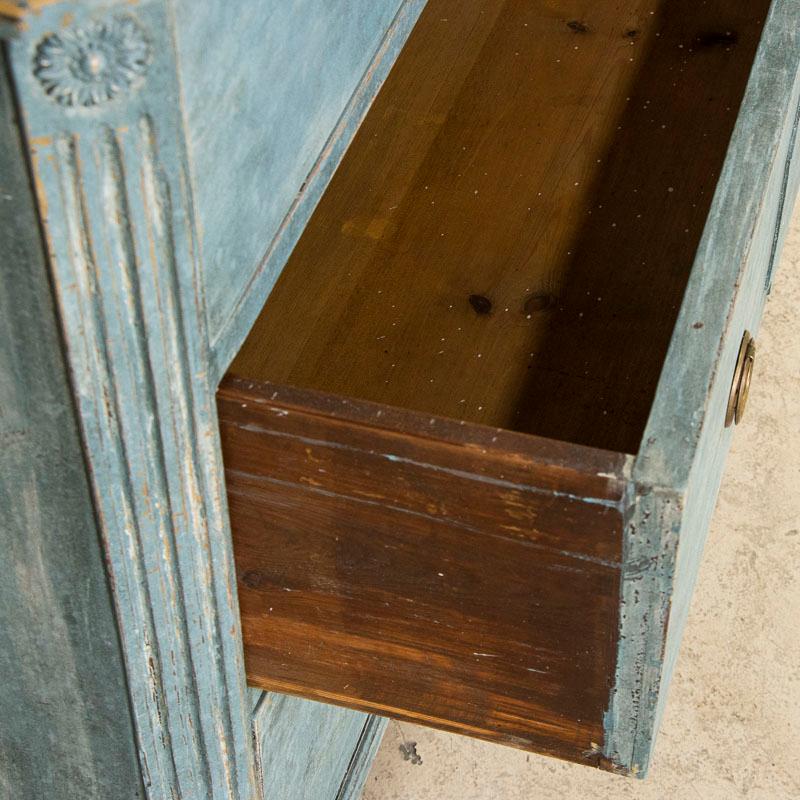 Antique Swedish Chest of Drawers, Painted Blue 2