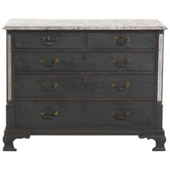 Antique 19th Century Swedish Chest with Faux Marble Top