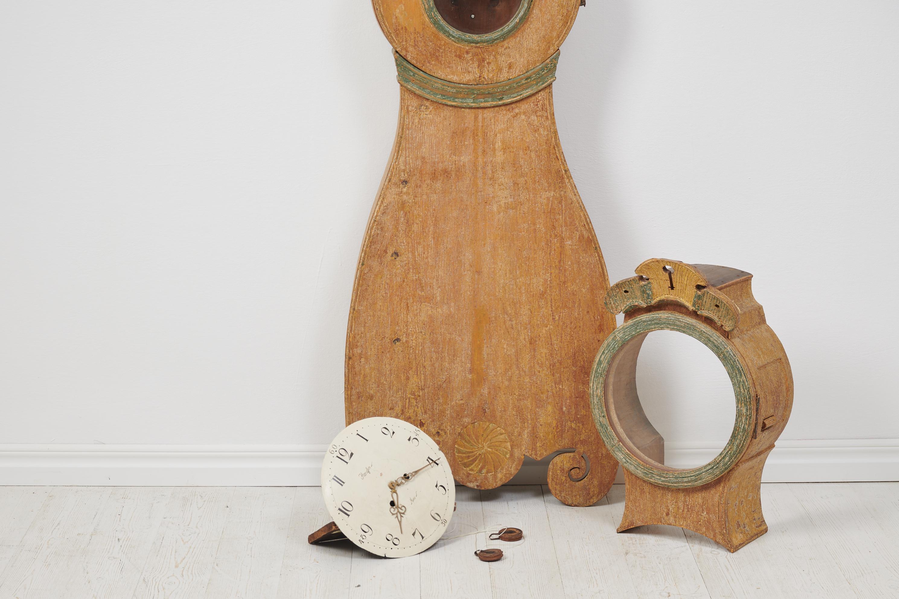 Antique Swedish Classic Rococo Shape Long Case Clock For Sale 4