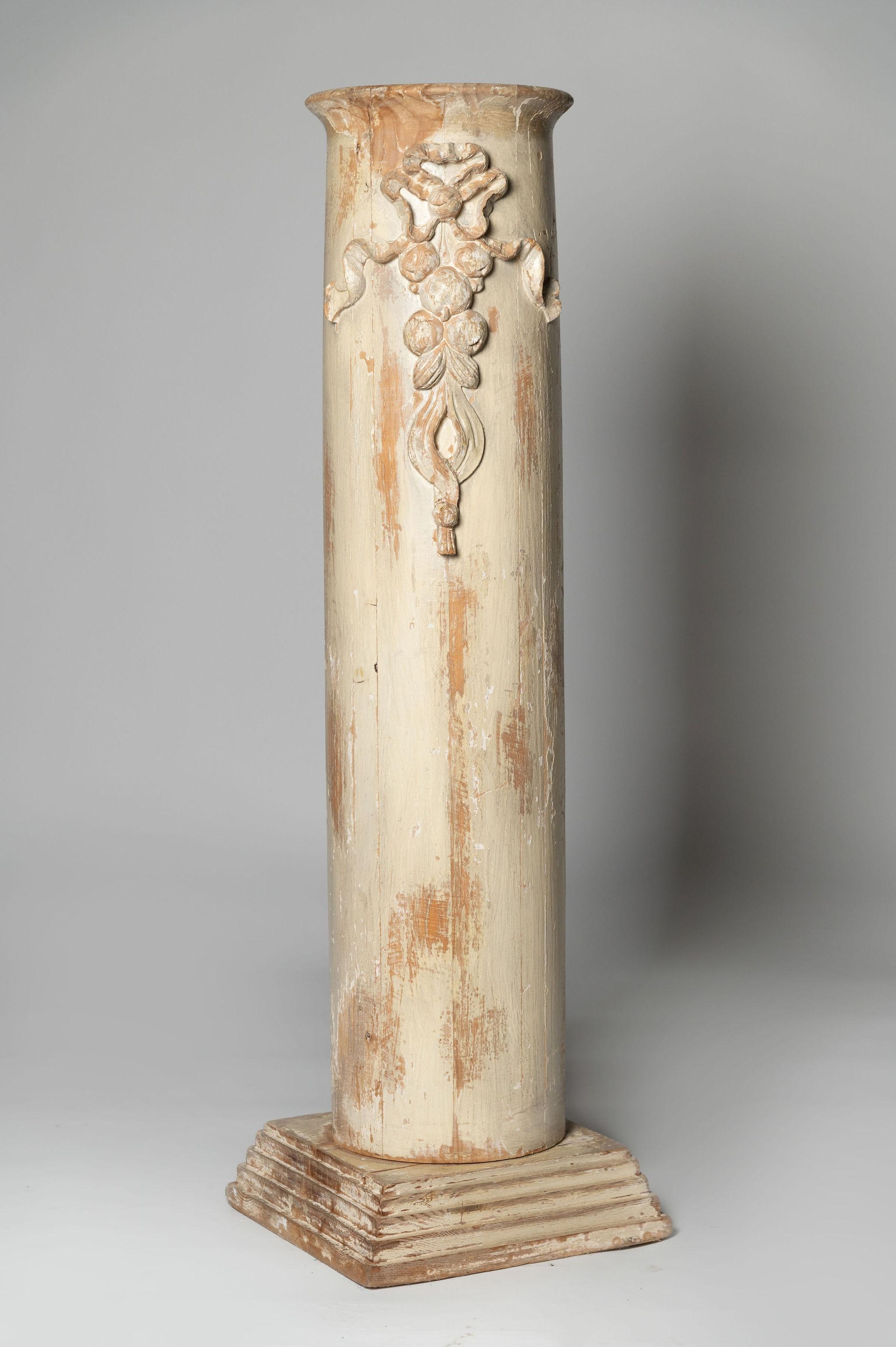 Antike schwedische Säule, Sockel, Massivholz,  19. Jahrhundert  im Angebot 1