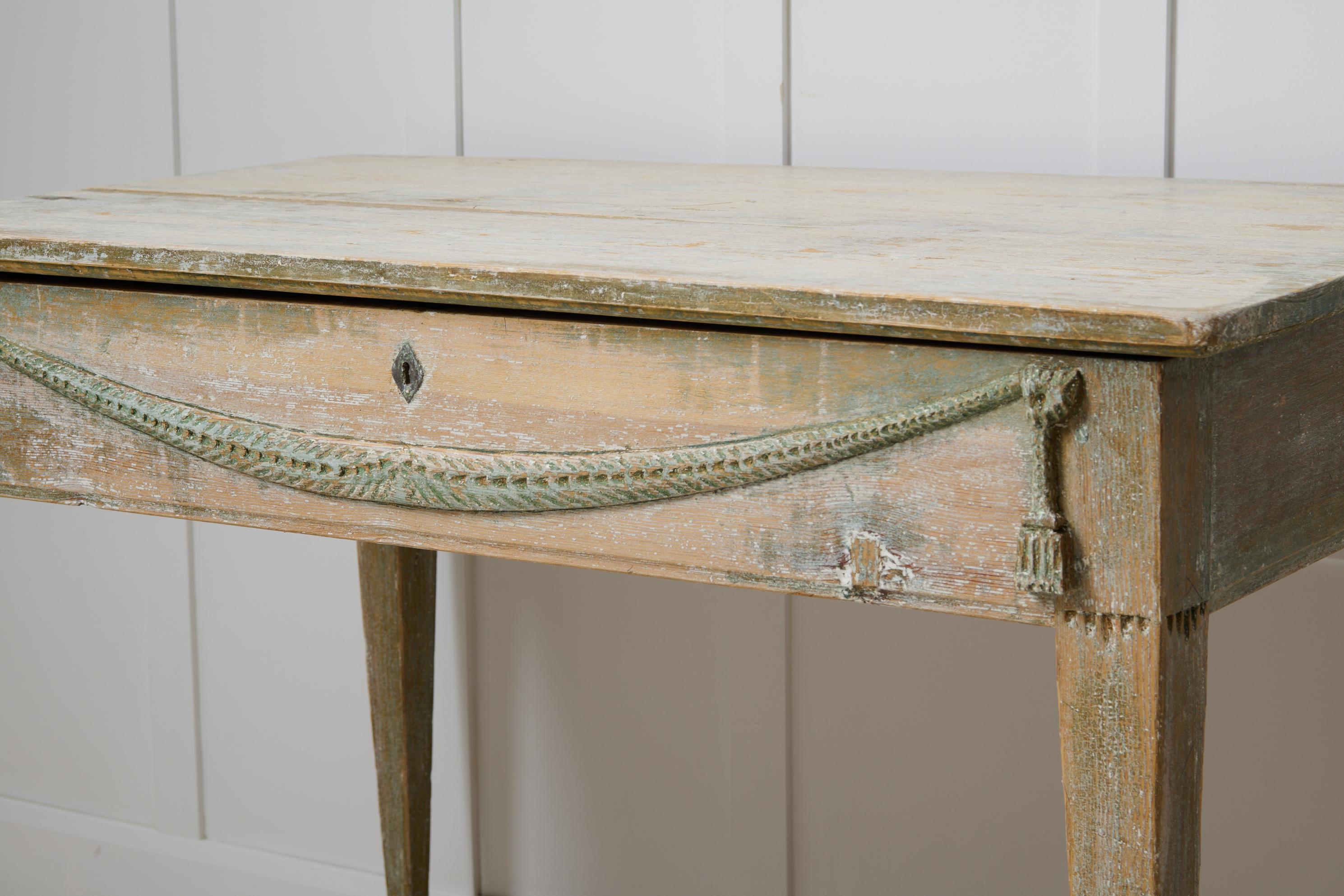 Antique Swedish Console or Wall Table in Gustavian Style with Original Paint 4