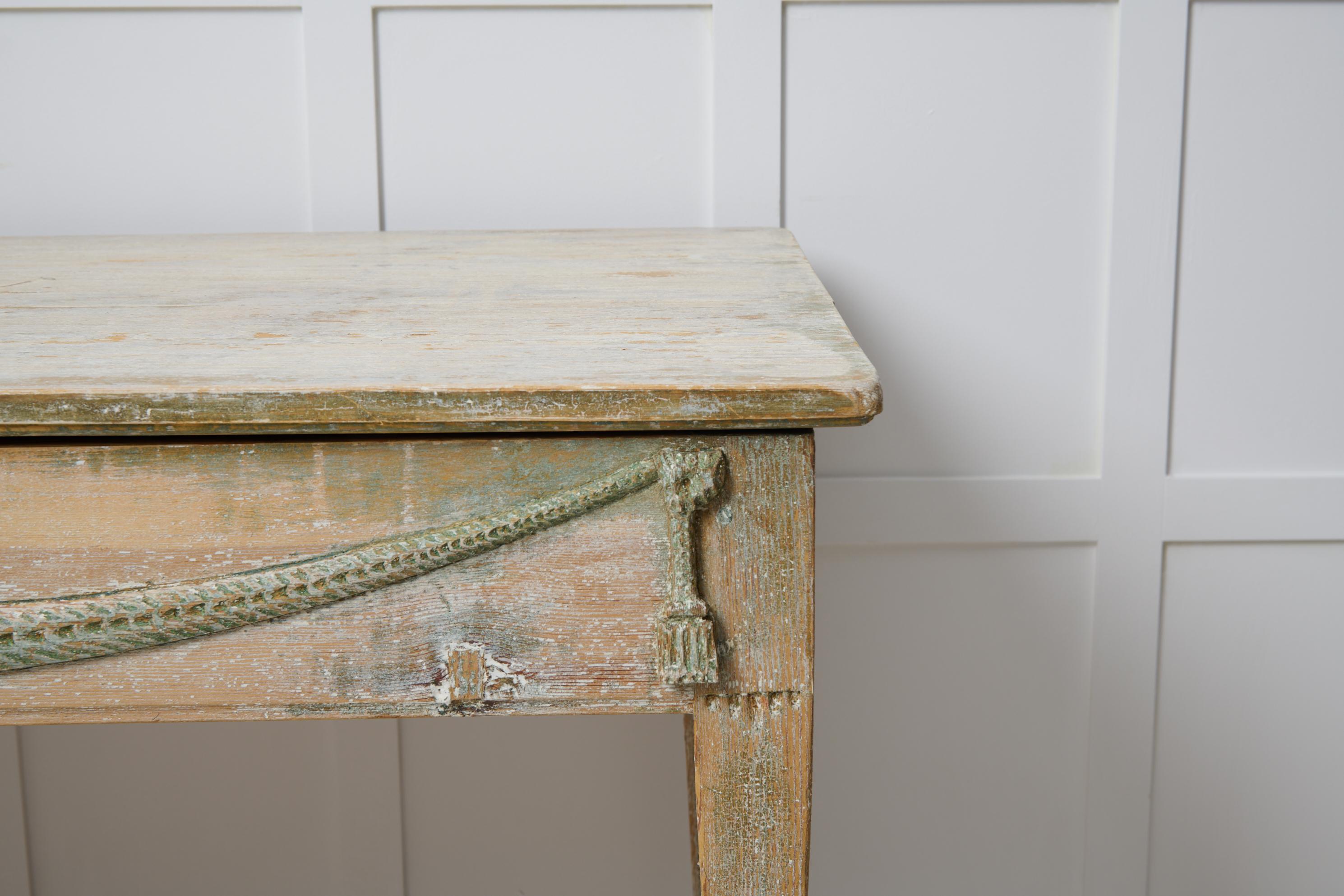Antique Swedish Console or Wall Table in Gustavian Style with Original Paint 5