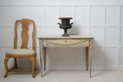 Ancienne console ou table murale suédoise de style gustavien avec peinture d'origine